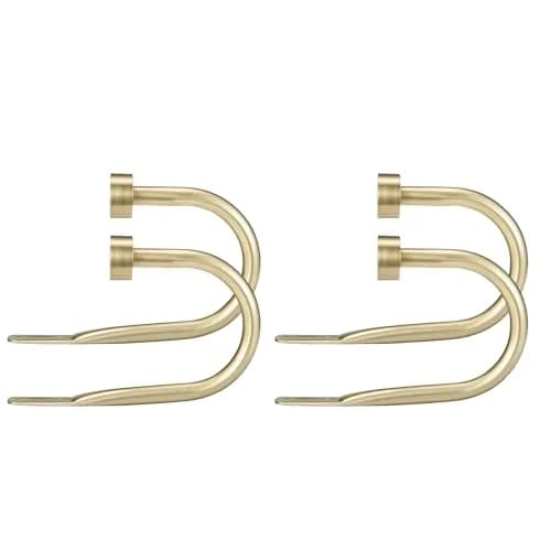 Mayrhyme Premium Curtain Holdback Set of 4 | Brass Finish, 18.5cm (7.28") Height, 11cm (4.33") Width thumbnail 1