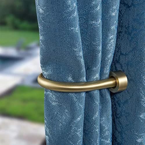 Mayrhyme Premium Curtain Holdback Set of 4 | Brass Finish, 18.5cm (7.28") Height, 11cm (4.33") Width thumbnail 2