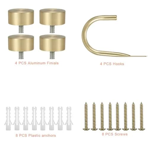Mayrhyme Premium Curtain Holdback Set of 4 | Brass Finish, 18.5cm (7.28") Height, 11cm (4.33") Width thumbnail 3