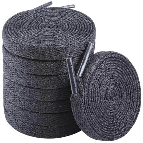 Teskyer Flat Shoe Laces 47 Inch Black | Durable Polyester, Universal Fit for Sneakers thumbnail 1