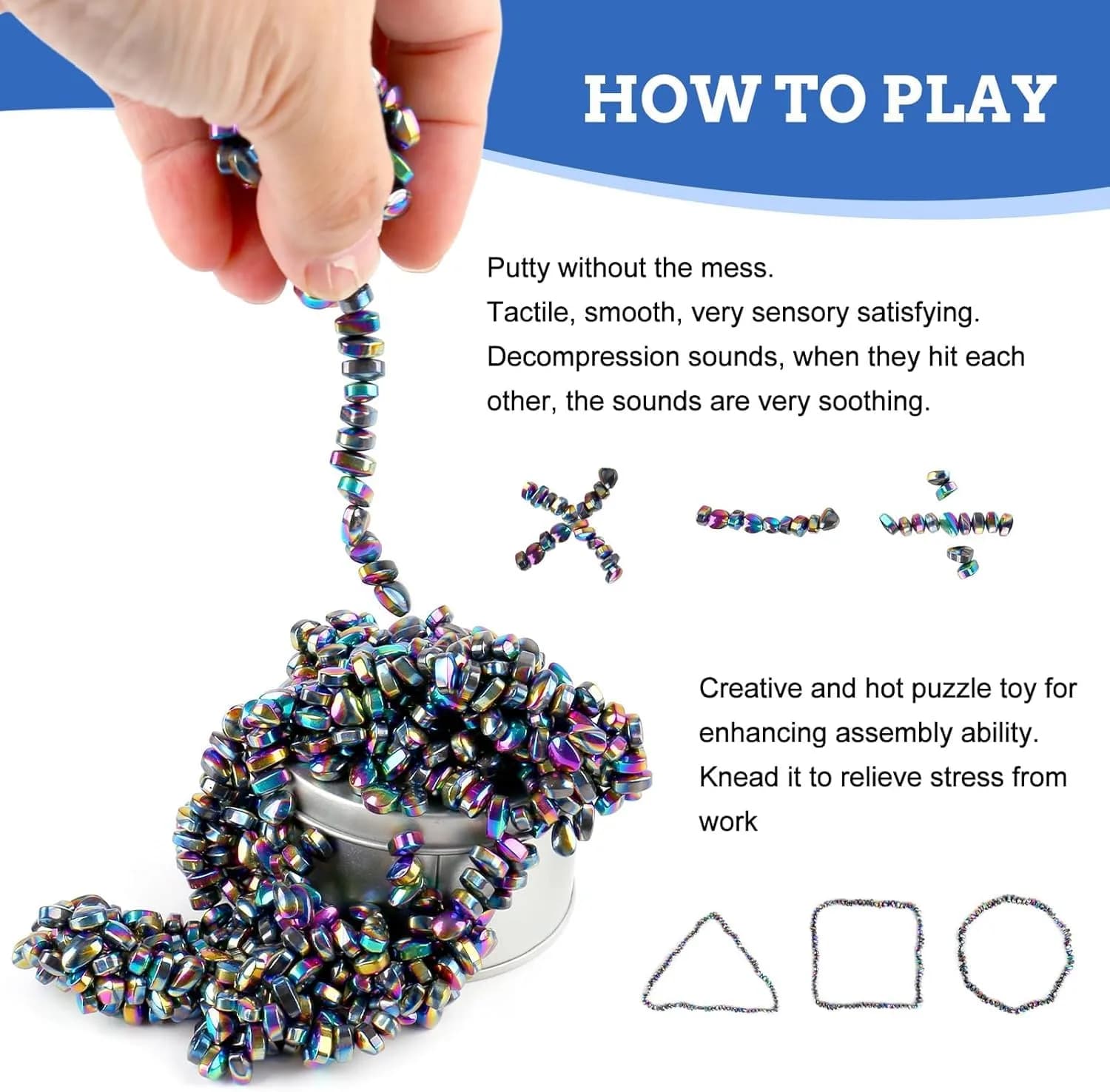 Matassari 550pcs Magnetic Balls Fidget Toy Set | Non-Toxic, BPA-Free, ASTM-Tested - view 3