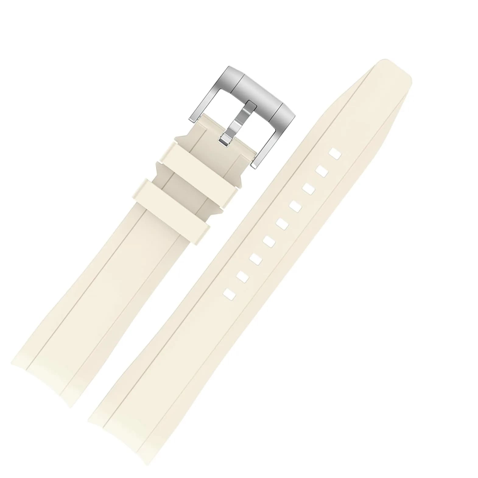 Tovimall 20mm Silicone Watch Band for Moonswatch Speedmaster | Curved No Gap Grey Strap — starlight