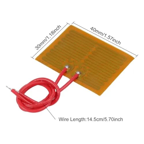 Coliao 6pcs 5V 1W PI Heating Film 30mmx40mm | Flexible Adhesive Polyimide Heater Plate thumbnail 2