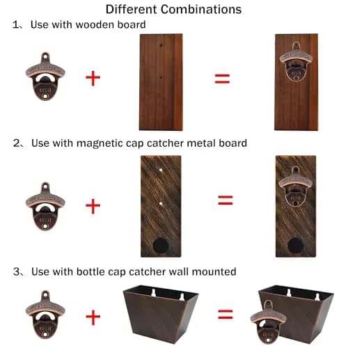 Luwanburg Cheers Wall Mounted Bottle Opener Antique Copper | Unique Soda Cap Tool (70-120c) thumbnail 3