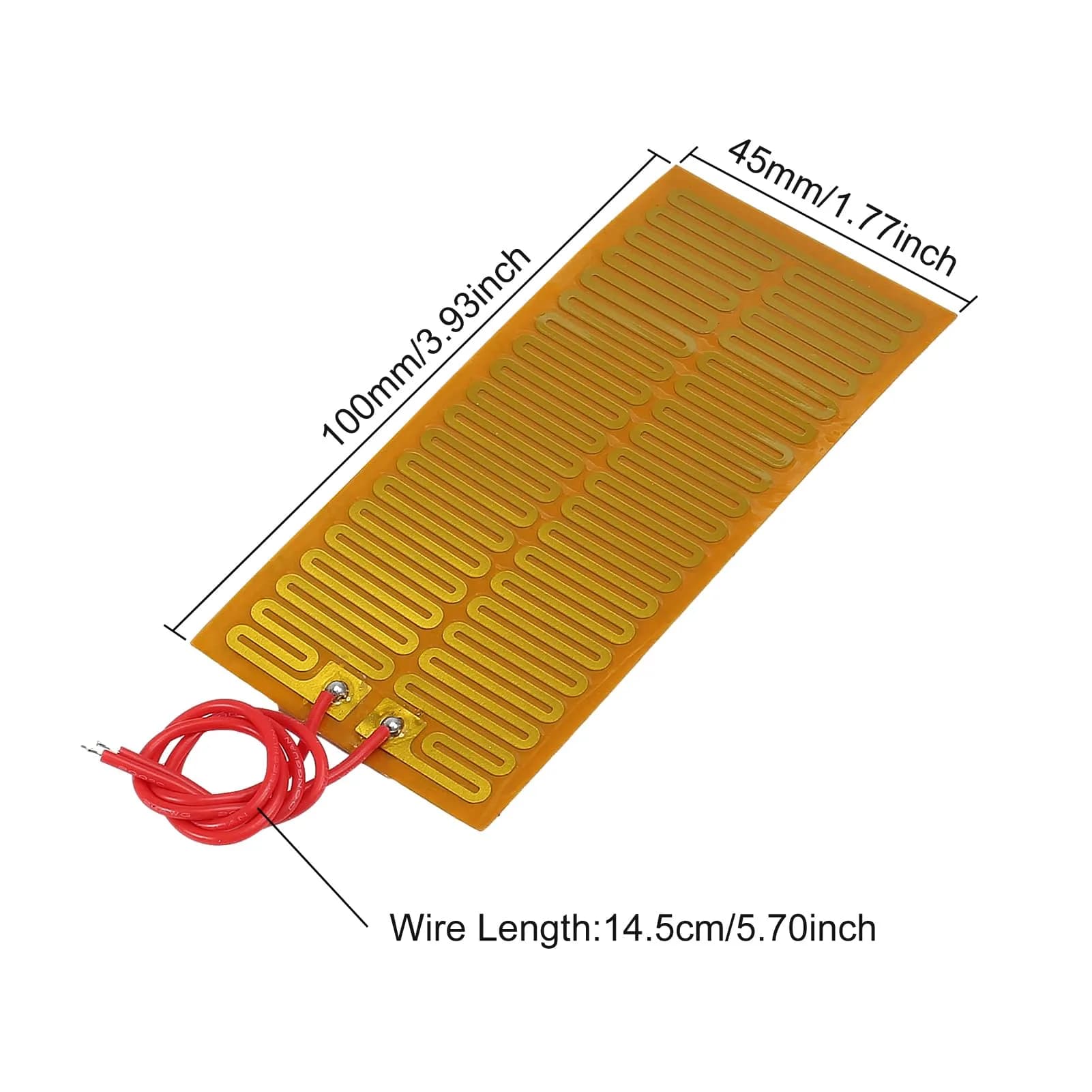 Coliao 24V 30W Polyimide Heater Film 45mmx100mm (6-Pack) | Flexible Adhesive Heating Elements - view 2