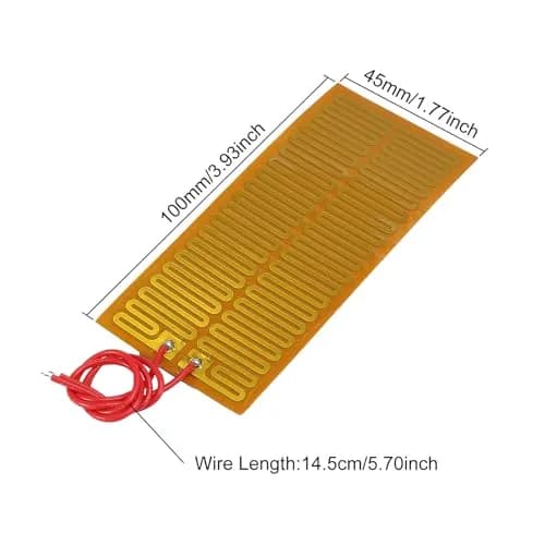 Coliao 24V 30W Polyimide Heater Film 45mmx100mm (6-Pack) | Flexible Adhesive Heating Elements thumbnail 2