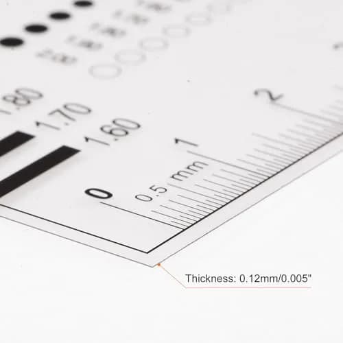 HARFINGTON High Precision SEC Size Estimation Chart 8cm | Flaw Detection Film Ruler for Diameter & Line Width thumbnail 4