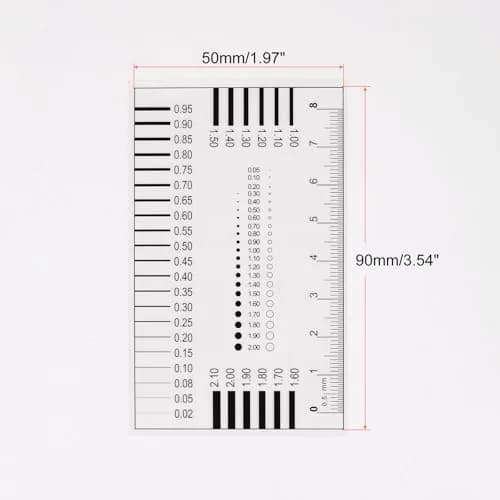 HARFINGTON High Precision SEC Size Estimation Chart 8cm | Flaw Detection Film Ruler for Diameter & Line Width thumbnail 2
