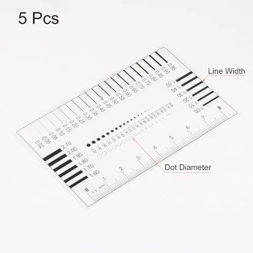 HARFINGTON High Precision SEC Size Estimation Chart 8cm | Flaw Detection Film Ruler for Diameter & Line Width thumbnail 3