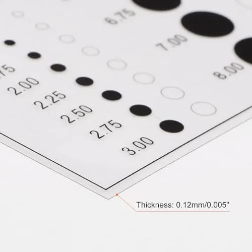 HARFINGTON High Precision SEC Size Estimation Chart Transparency Flaw Detection Film Ruler for Diameter Defects Measuring | Accurate Inspection Tool thumbnail 4