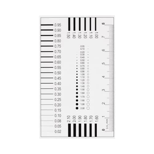 HARFINGTON High Precision SEC Size Estimation Chart 93x58mm (3.66"x2.28") Transparency Flaw Detection Film Ruler thumbnail 1