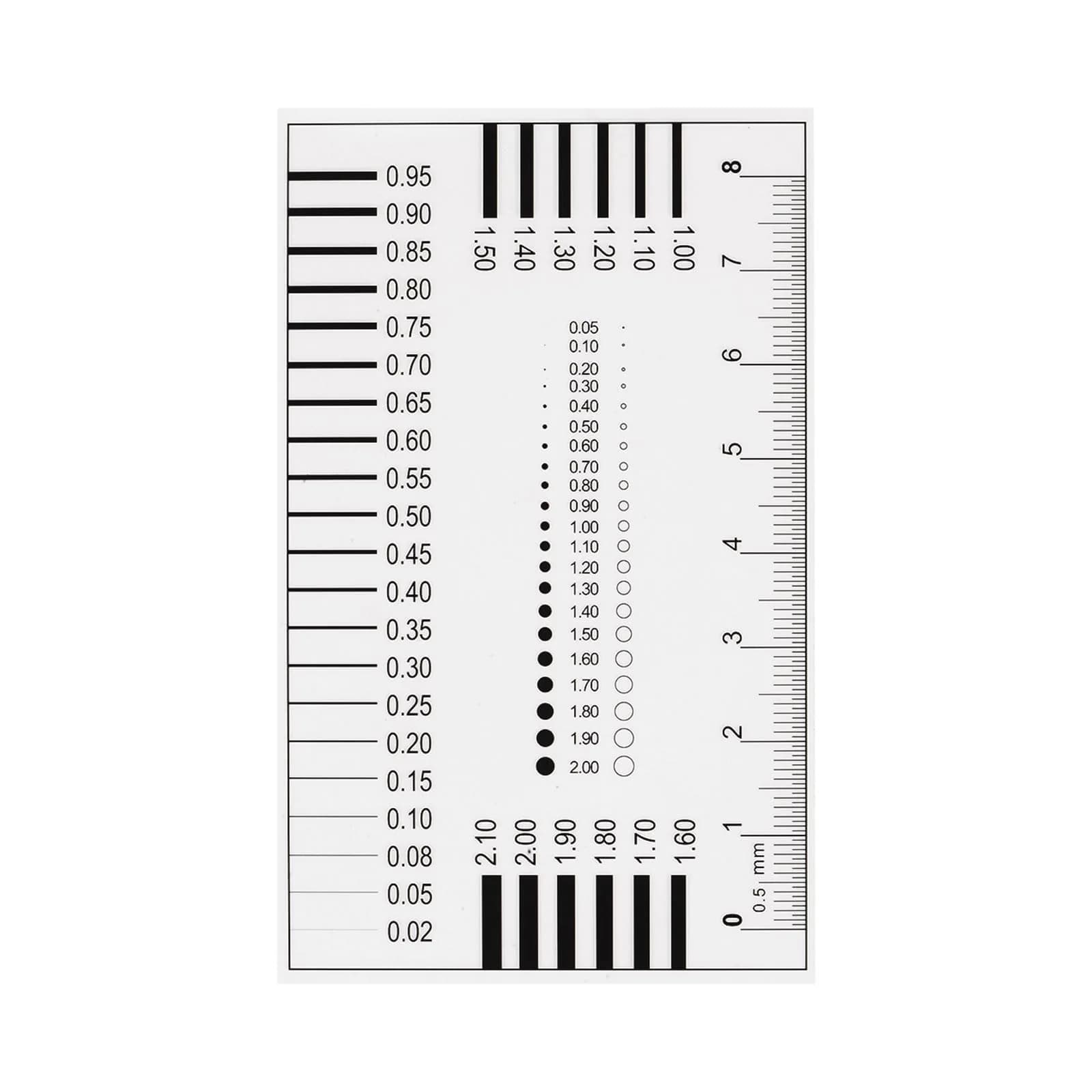 HARFINGTON High Precision SEC Size Estimation Chart 93x58mm (3.66"x2.28") Transparency Flaw Detection Film Ruler — Transparent