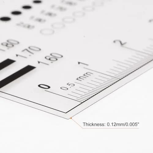 HARFINGTON High Precision SEC Size Estimation Chart 93x58mm (3.66"x2.28") Transparency Flaw Detection Film Ruler thumbnail 4
