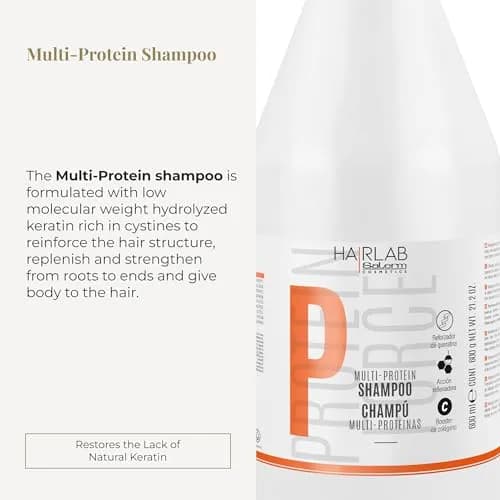 Salerm Fortifying Shampoo - Multi-Protein Hair Lab Shampoo 600 ml | Nourishes & Strengthens Damaged Hair thumbnail 2