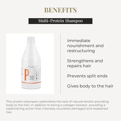 Salerm Fortifying Shampoo - Multi-Protein Hair Lab Shampoo 600 ml | Nourishes & Strengthens Damaged Hair thumbnail 3
