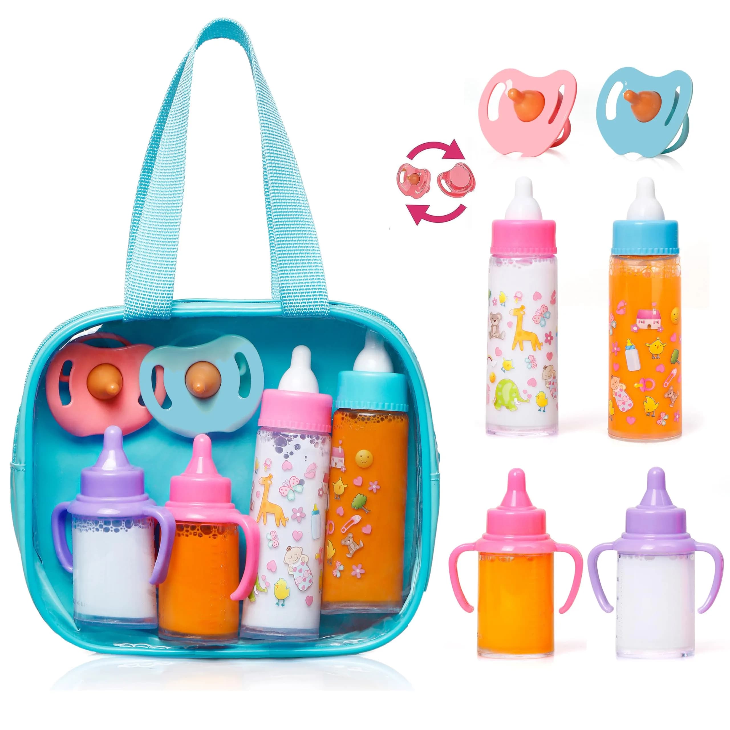 My Sweet Baby Blue 6-Piece Doll Feeding & Diaper Bag Set with Disappearing Milk Bottles - main product image