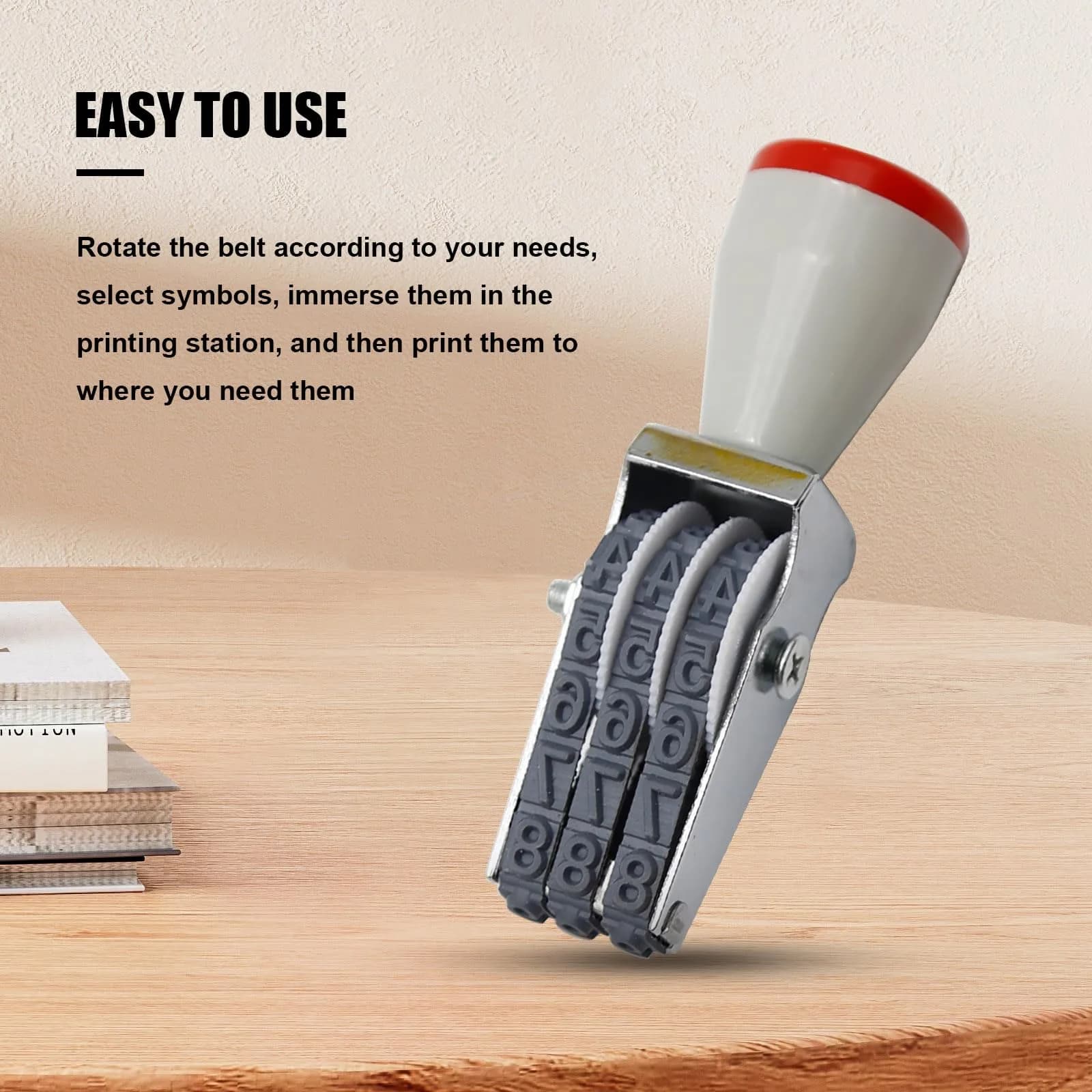 EATAKWARD 3 Digit Number Stamp with Symbols, Adjustable Rotating Price Tag Stamp 9.5cm (3.74in) - view 3