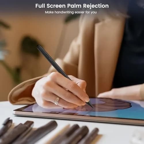 STYLUSHOME Active Stylus Pen for iPad 10th/9th/8th/7th/6th Gen, Pro 11/12.9in, Air 5/4/3, Mini 5/6 — 165mm (5.5in) Black | 13-Min Charge, 9-Hr Use, Tilt & Palm Rejection thumbnail 5