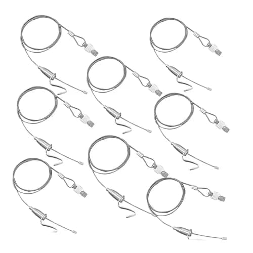 alblinsy Picture Rail Hanging System 8 PCS 3.28 ft | Adjustable Stainless Steel Wire for Wall Art & Exhibitions thumbnail 1