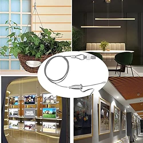 alblinsy Picture Rail Hanging System 8 PCS 3.28 ft | Adjustable Stainless Steel Wire for Wall Art & Exhibitions thumbnail 5