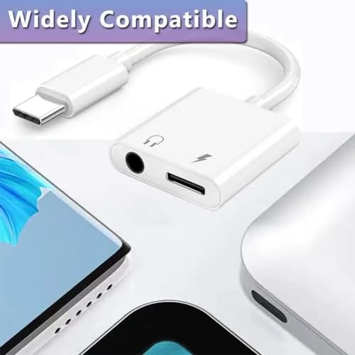 Snlrntin USB C to 3.5mm Headphone and Charger Adapter | 2-in-1 Aux Audio Jack with PD Fast Charging thumbnail 6