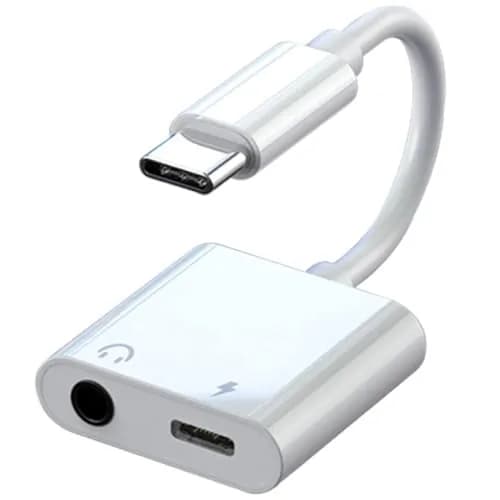 Snlrntin USB C to 3.5mm Headphone and Charger Adapter | 2-in-1 Aux Audio Jack with PD Fast Charging thumbnail 1