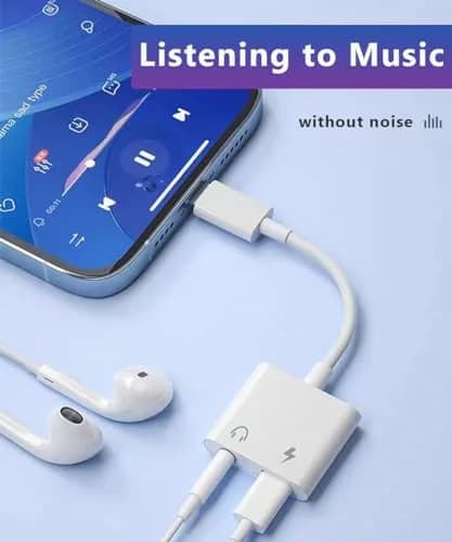 Snlrntin USB C to 3.5mm Headphone and Charger Adapter | 2-in-1 Aux Audio Jack with PD Fast Charging thumbnail 3
