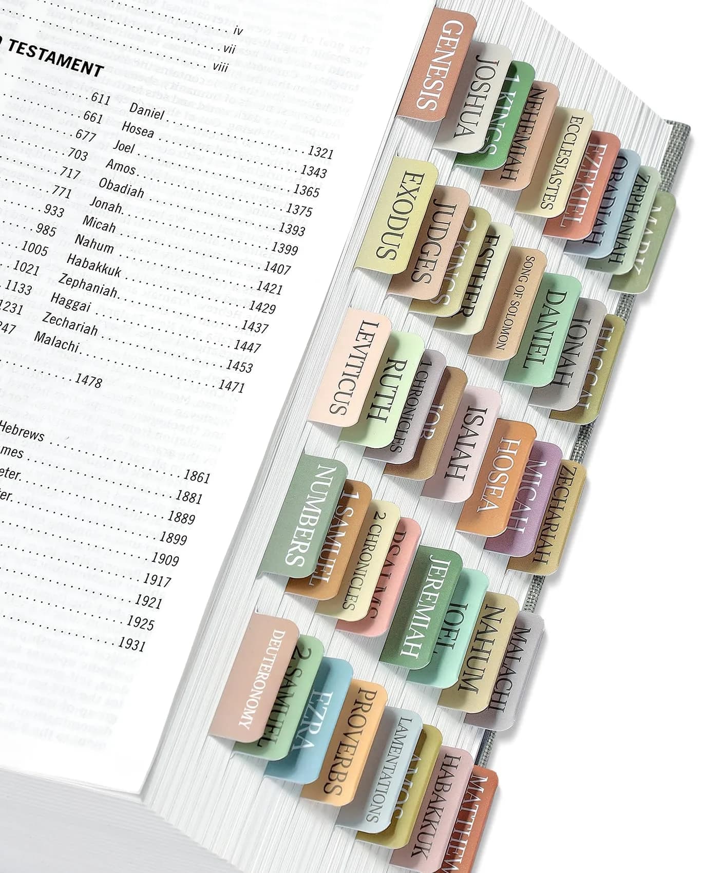 Taja Bible Tabs for Women & Men, Large Print Neutral Bible Tabs (66+9 Blank Tabs) - Starry | Easy Bible Navigation — A- Boho