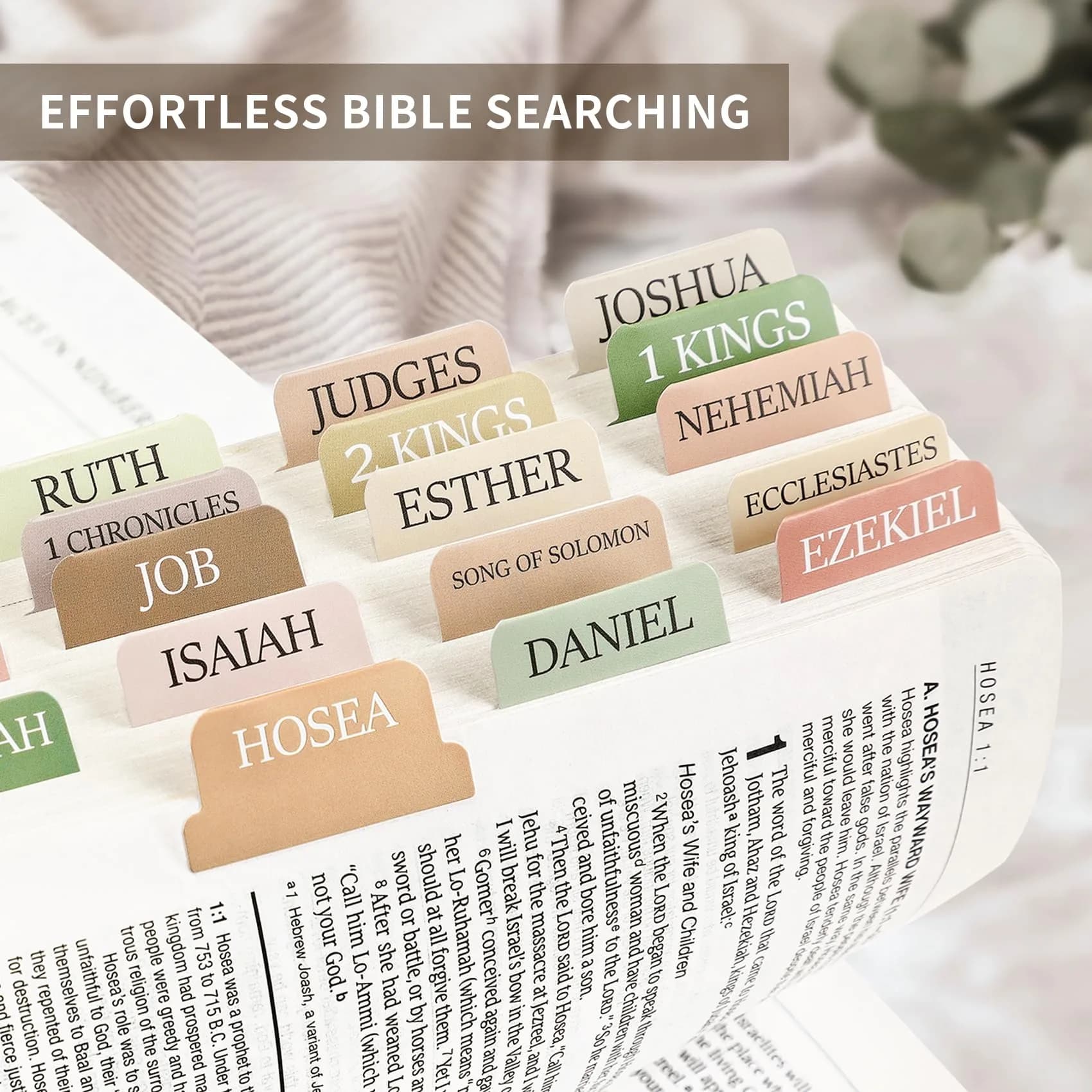 Taja Boho Bible Tabs for Women & Men - Large Print, Easy Navigation (66+9 Blank Tabs) - view 3