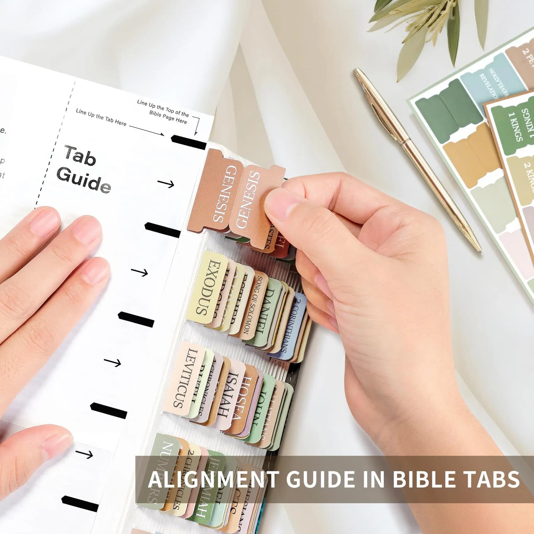 Taja Boho Bible Tabs for Women & Men - Large Print, Easy Navigation (66+9 Blank Tabs) - view 4