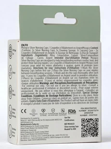 MOOGCO Silver Nursing Cups - 999k Pure Silver Nipple Shields for Breastfeeding - Chemical-Free Nipple Protection (Regular, Set of 2) - view 9