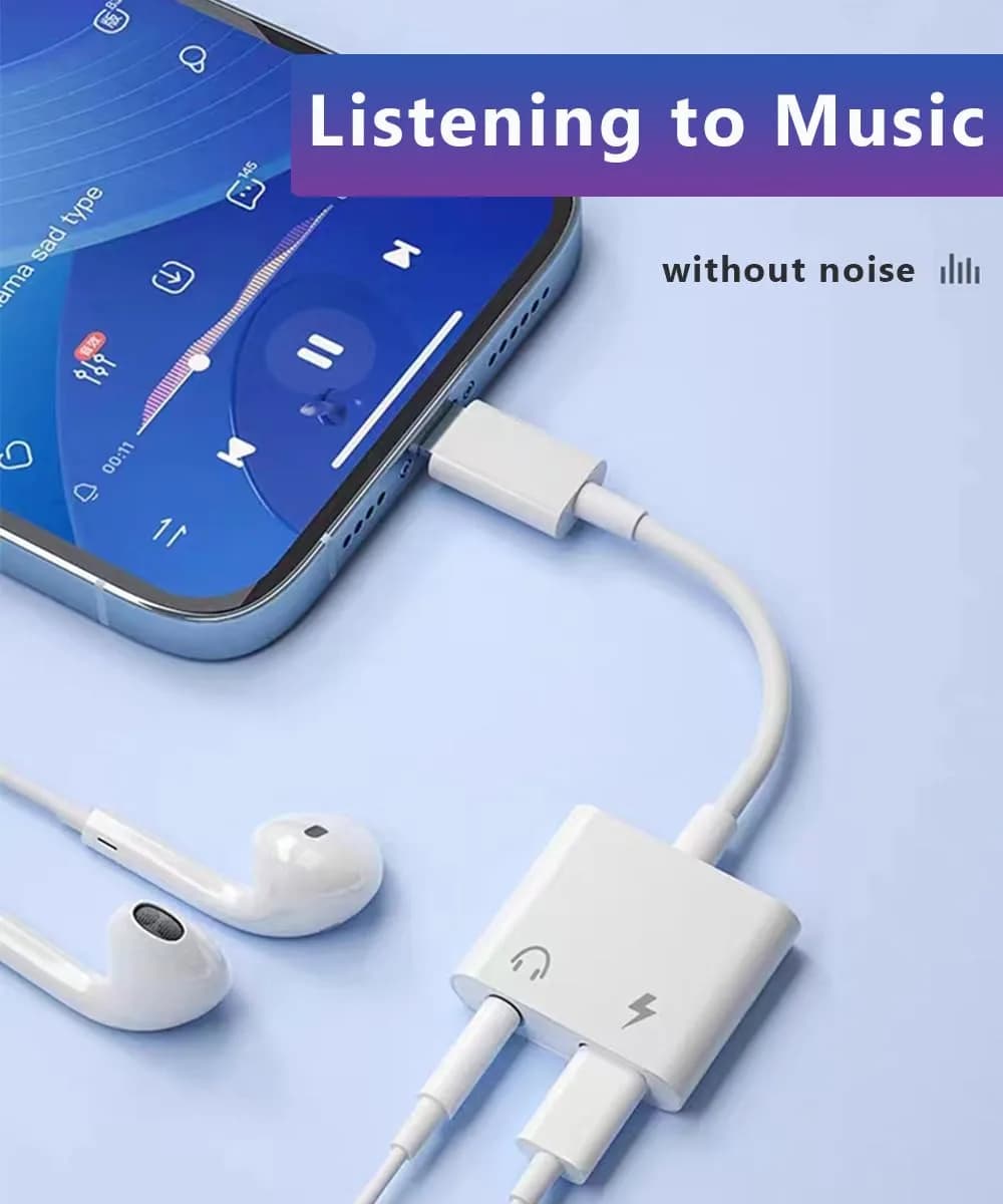 Snlrntin Dual USB-C Headphone and Charger Adapter | PD Fast Charging & Audio Splitter - view 3
