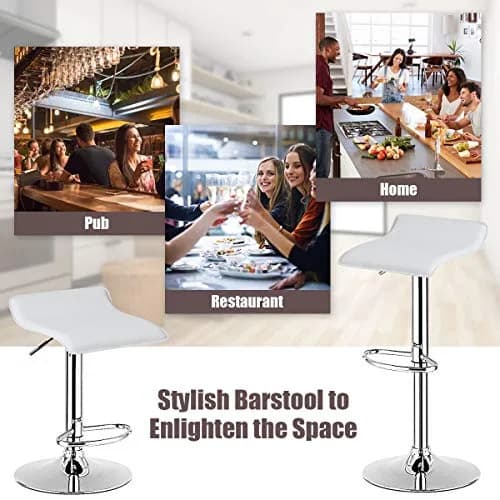NAFORT Adjustable Swivel Bar Stools Set of 4 | Height-Adjustable PU Leather Seating thumbnail 2