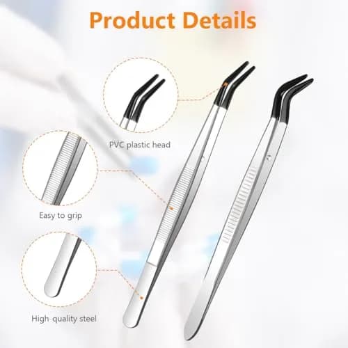 Ainiv 4pcs Tweezers with Rubber Tips | Precision Stainless Steel for Beauty & DIY (70-120 chars) thumbnail 6