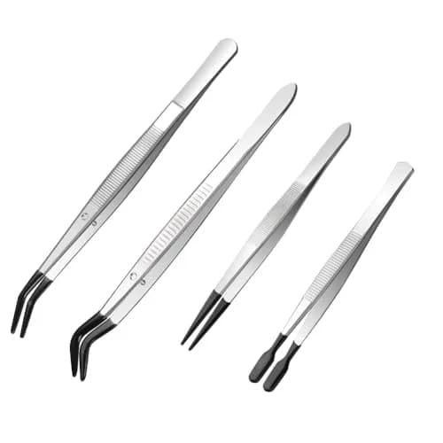 Ainiv 4pcs Tweezers with Rubber Tips | Precision Stainless Steel for Beauty & DIY (70-120 chars) thumbnail 9
