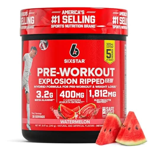 Six Star Pre-Workout Explosion for Men & Women Watermelon | Explosive Energy & Weight Management (70-120 chars) thumbnail 1