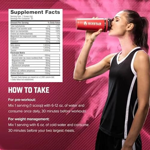 Six Star Pre-Workout Explosion for Men & Women Watermelon | Explosive Energy & Weight Management (70-120 chars) thumbnail 5
