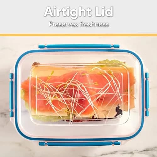 Superio Plastic Food Storage Container with Airtight Lid 80 Oz | Leakproof, BPA Free, Stackable, Microwave & Dishwasher Safe thumbnail 6