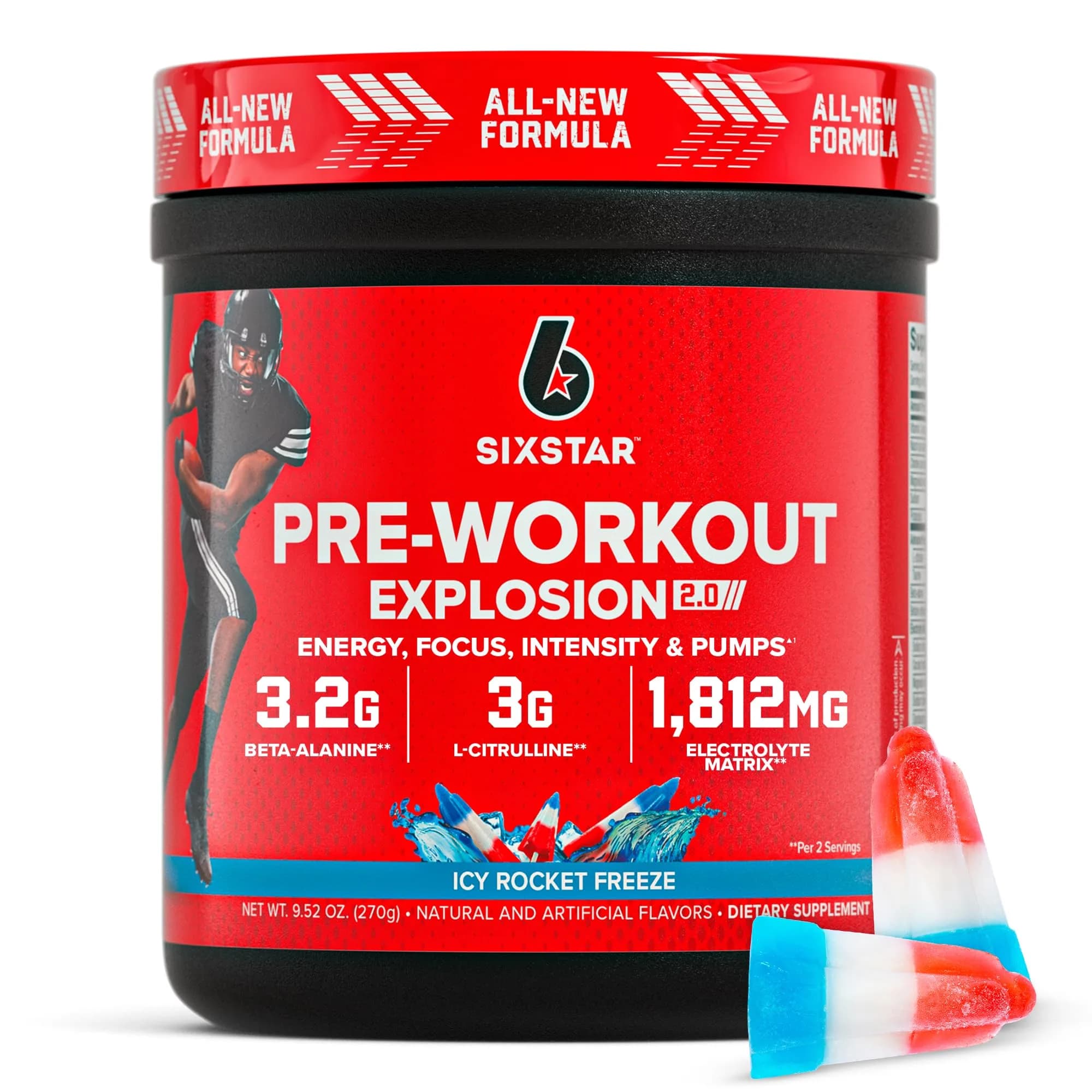 Six Star Pre-Workout Powder for Men & Women 9.52oz | Extreme Energy & Focus