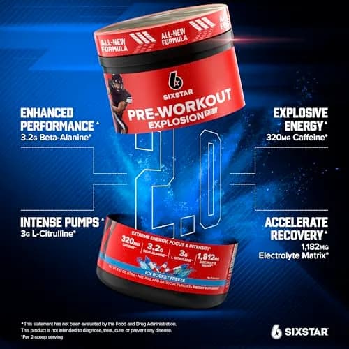 Six Star Pre-Workout Powder for Men & Women 9.52oz | Extreme Energy & Focus thumbnail 2