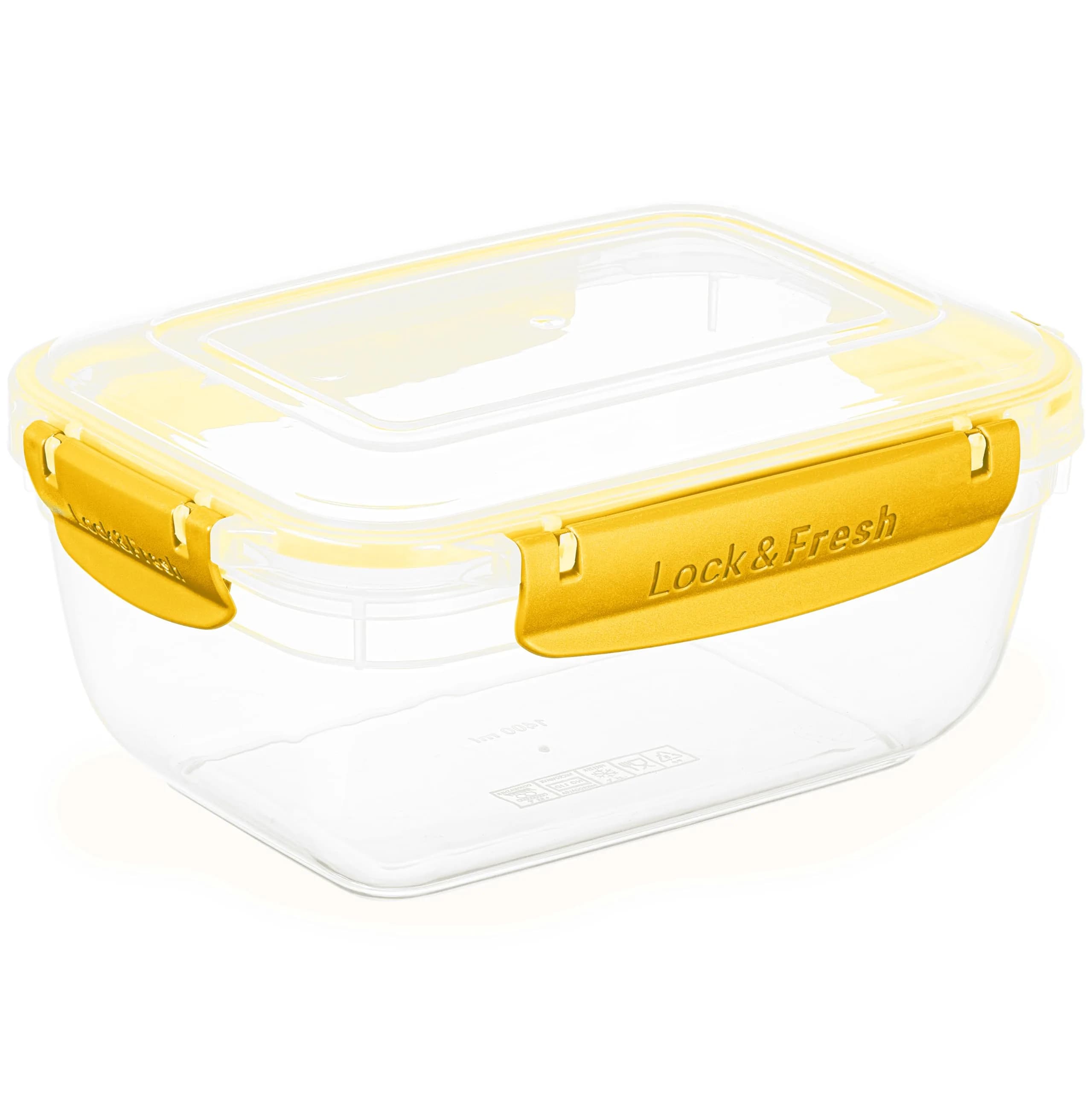 Superio Airtight Food Storage Container with Lid - 1.4 L (48 Oz / 6 Cups) Yellow | BPA-Free, Leakproof, Stackable, Microwave & Freezer Safe — Yellow