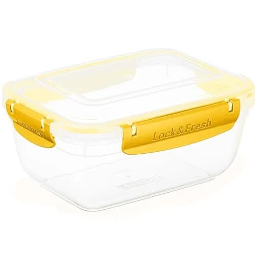Superio Airtight Food Storage Container with Lid - 1.4 L (48 Oz / 6 Cups) Yellow | BPA-Free, Leakproof, Stackable, Microwave & Freezer Safe thumbnail 1