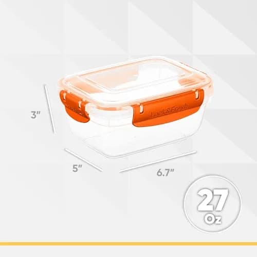 Superio Blue 27 Oz Food Storage Container | Airtight, Leakproof, BPA-Free Plastic for Kitchen & Pantry thumbnail 2