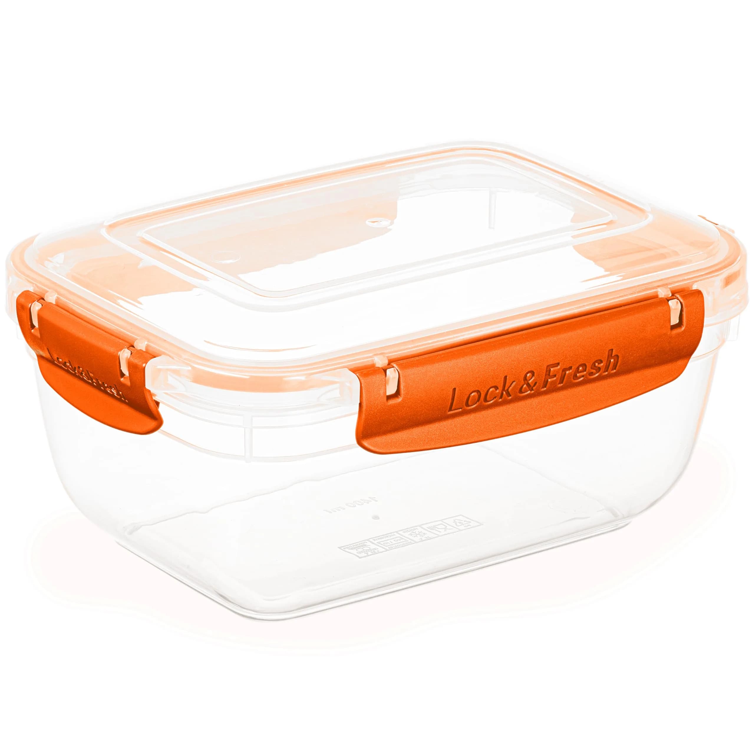 Superio Orange 1183ml (48 Oz) Plastic Food Storage Container with Airtight Lid | Leakproof Bento Box for Kitchen Organization — Orange