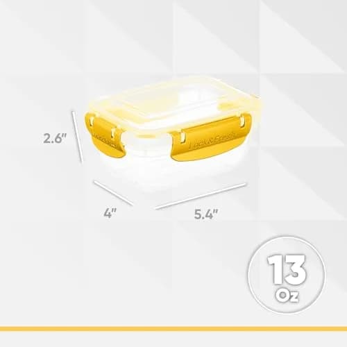 Superio Plastic Food Storage Container with Airtight Lid 13 oz | Leakproof & BPA Free thumbnail 2