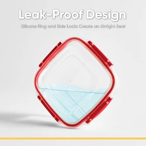 Superio Red 80 oz (2.3 L) Airtight Food Storage Container | Leakproof & Stackable for Kitchen Pantry Organization thumbnail 3
