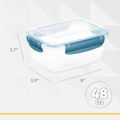 Superio Food Storage Container 48 oz | Leakproof, BPA Free, Square Design thumbnail 2