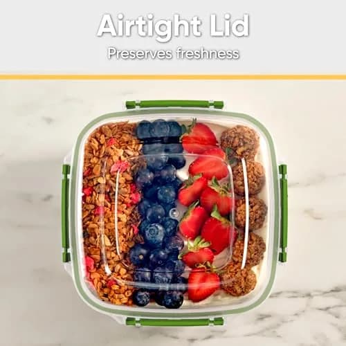 Superio Plastic Food Storage Container with Airtight Lid 80 Oz | Leakproof, Stackable, BPA Free thumbnail 6