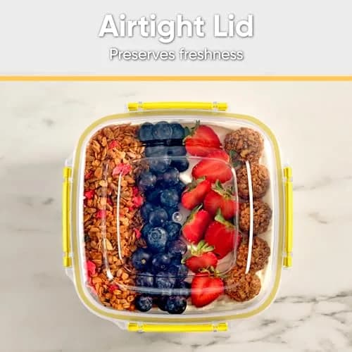 Superio Plastic Food Storage Container with Airtight Lid 80 oz | Leakproof, BPA Free, Stackable Kitchen Organizer thumbnail 6