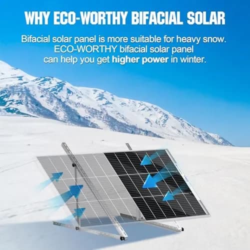 ECO-WORTHY 200 Watt Bifacial Solar Panel 2pcs 100W | High Efficiency, Off Grid PV Power for Home & RV thumbnail 2